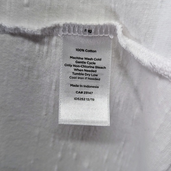 TALBOTS SCALLOP TRIM SPLIT NECK TUNIC size M sleeveless 100% cotton - Picture 4 of 4